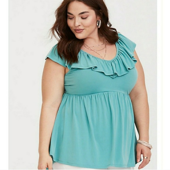 Torrid - Sea green babydoll tank - Picture 6 of 8